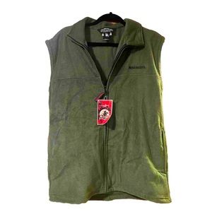 Winchester Fleece Vest Mens M 38-40 Green Drawstring Waist Mock Neck Zip NWT Y2K